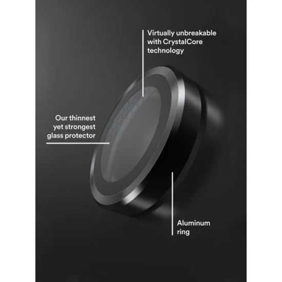 Bodyguardz Pure 3 Individual Camera Lens Protector For Iphone 16 Pro And 16 Pro Max - Black